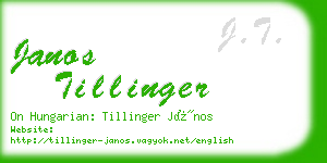 janos tillinger business card